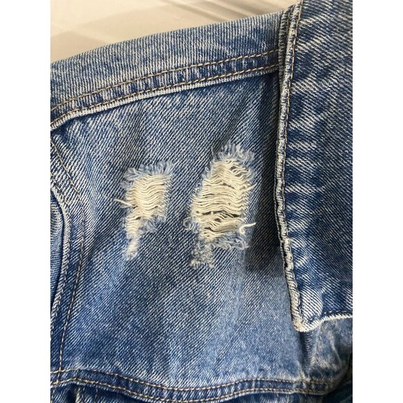 KanCan Women's Blue Denim Tribe Co Ed Cheer Button Front Denim Jacket - XL - Picture 3 of 15